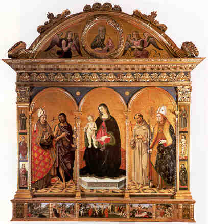 Trittico Madonna con Bambino e Santi