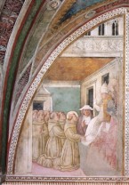 San Francesco, insieme ad alcuni compagni, sottopone al pontefice, per la seconda volta, la sua regola per l'approvazione